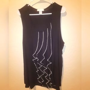 Design History black ruffled tank blouse